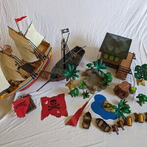 Playmobil Pirate Ships and Cottage Lot